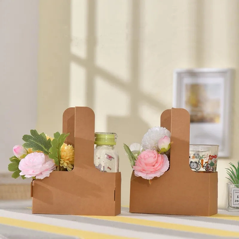 Kraft Paper Hand Flower Box – Bouquet & Gift Carrier Bag