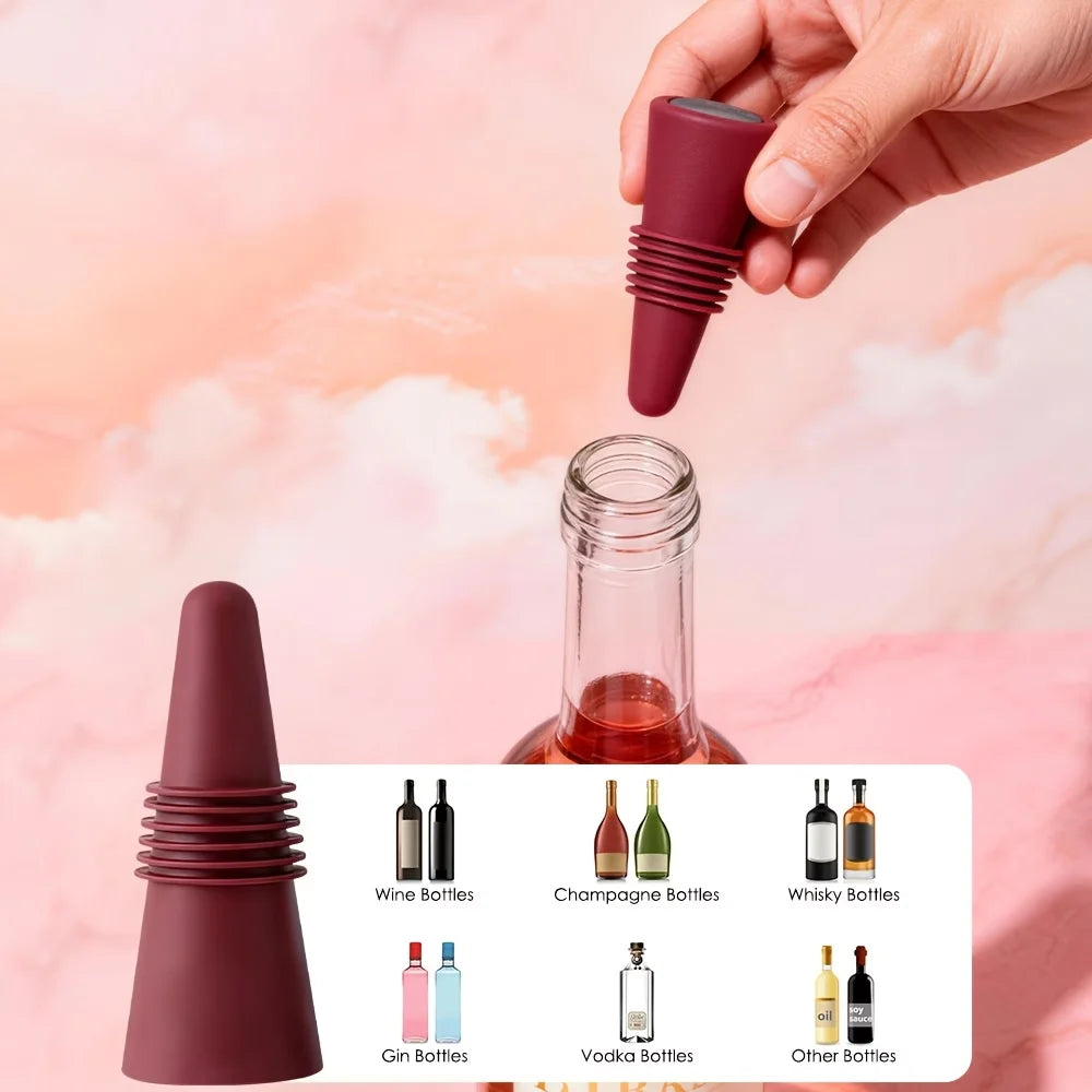 Wine Stoppers Beverage Bottle Sealer Soft Silicone Corks Grip Keeping Zpaxo