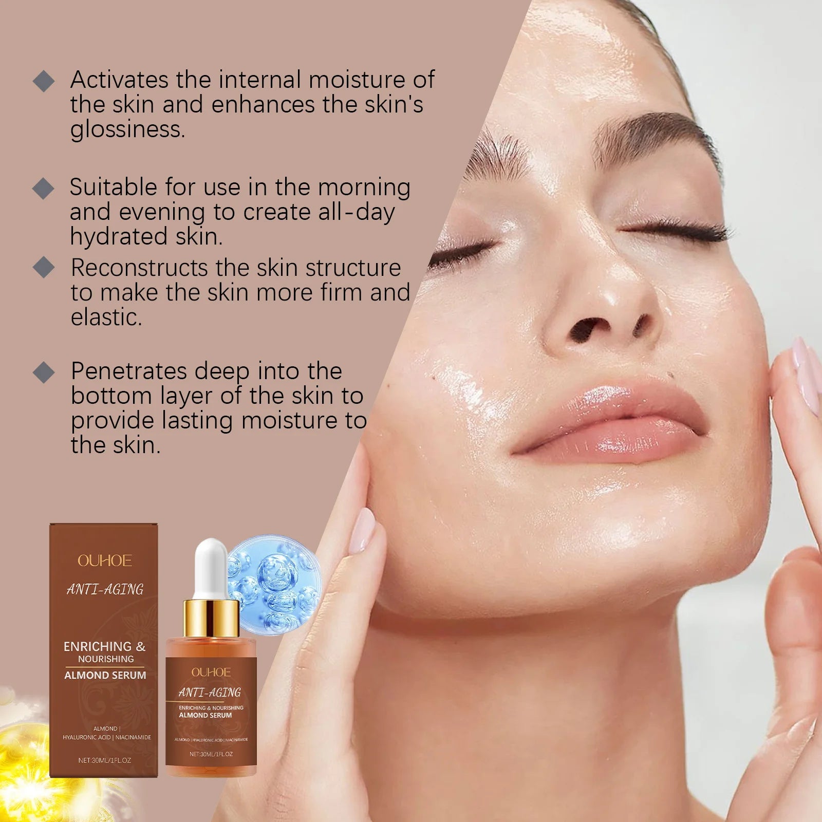 Almond Face Serum – Hydrating, Brightening & Pore Firming Face Serum Zpaxo