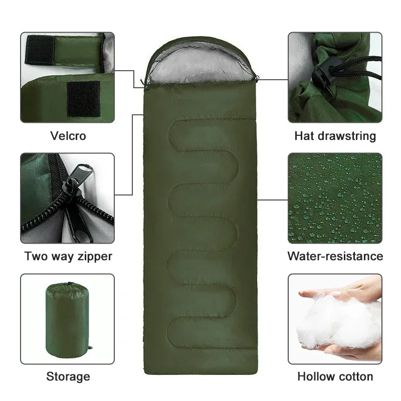 Camping Sleeping Bag Ultralight Waterproof 4 Season Warm Envelope Backpacking Sleeping Bags for Outdoor Traveling Hiking Zpaxo