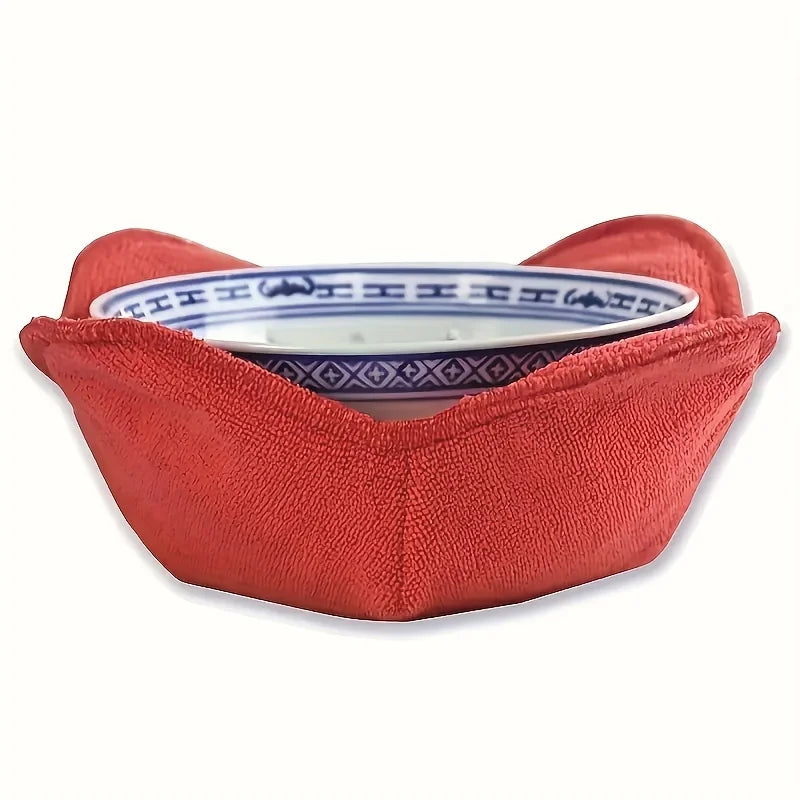 Microwave Bowl Cozy Holders Set of 4 – Heat-Proof Fabric Pads Bowl Cozy Hot Pads Zpaxo 4pcs red one size