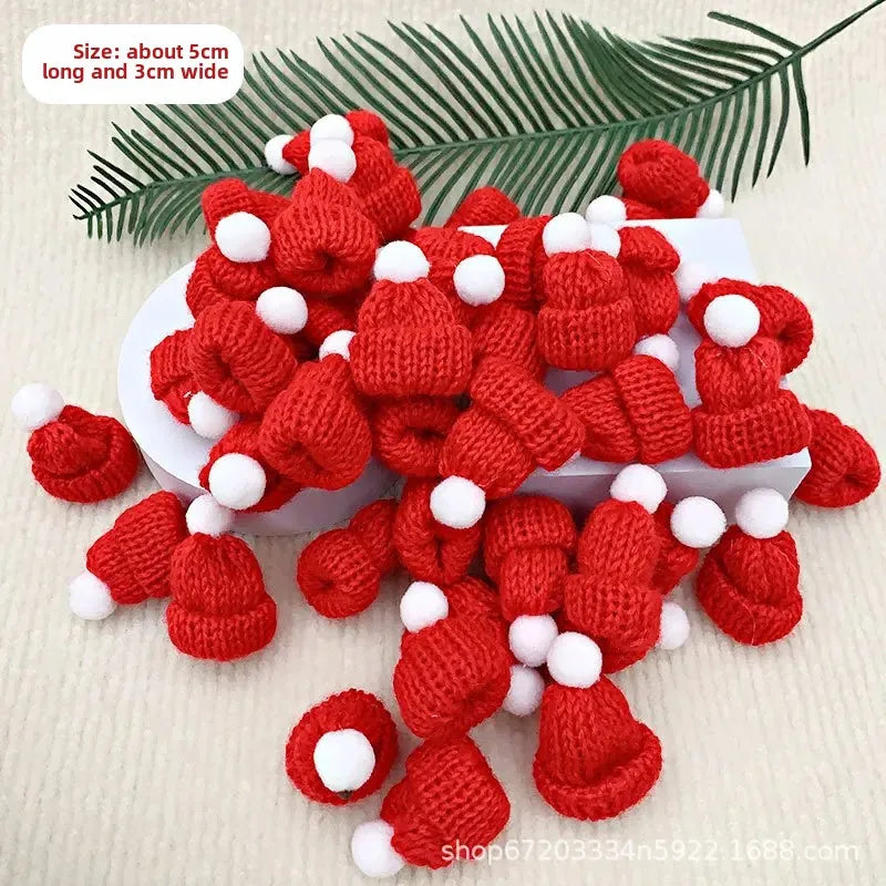 2025 Christmas Mini Knitted Doll Scarf Hat Polyester Hair Ball Zpaxo A-10Pcs 10Bags