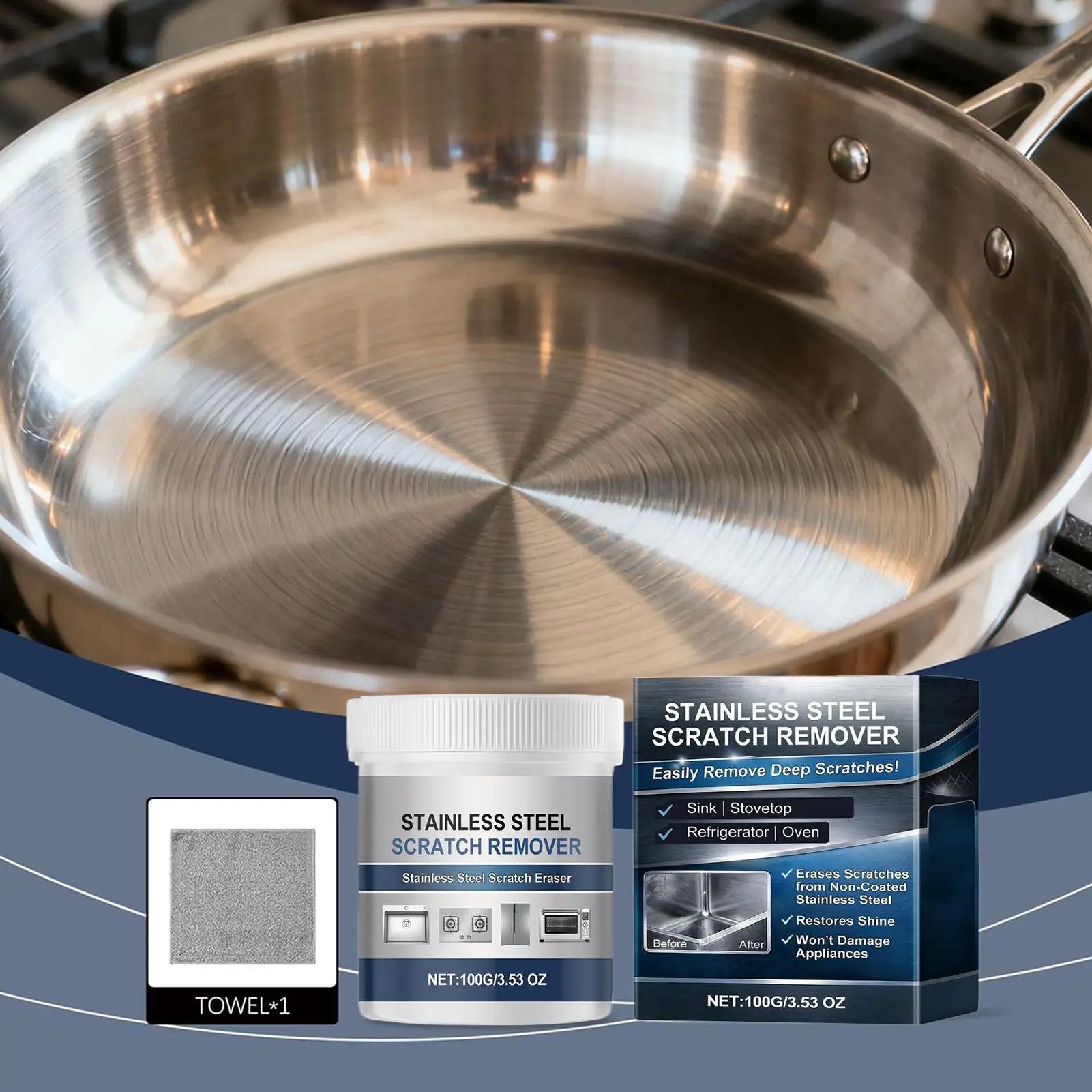 100g Stainless Steel Cleaning Paste Pot Pan Dirts Cleaner Oven Polishing Mental Scratch Rust Remover Cookware Cleaning Cream Zpaxo