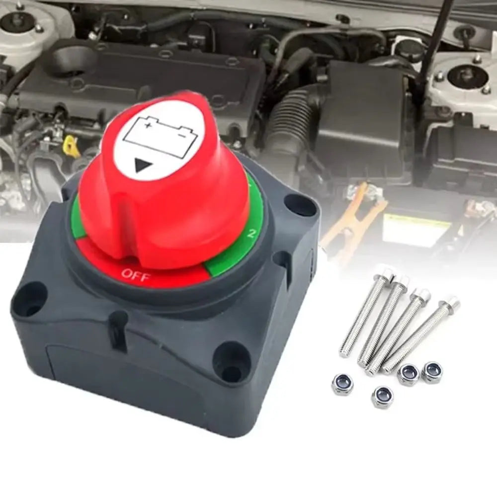 2 Position Battery Disconnect Switch 2 Pin Knob Switch Battery Isolator Switch Second Gear Anti-Leakage Protection Zpaxo