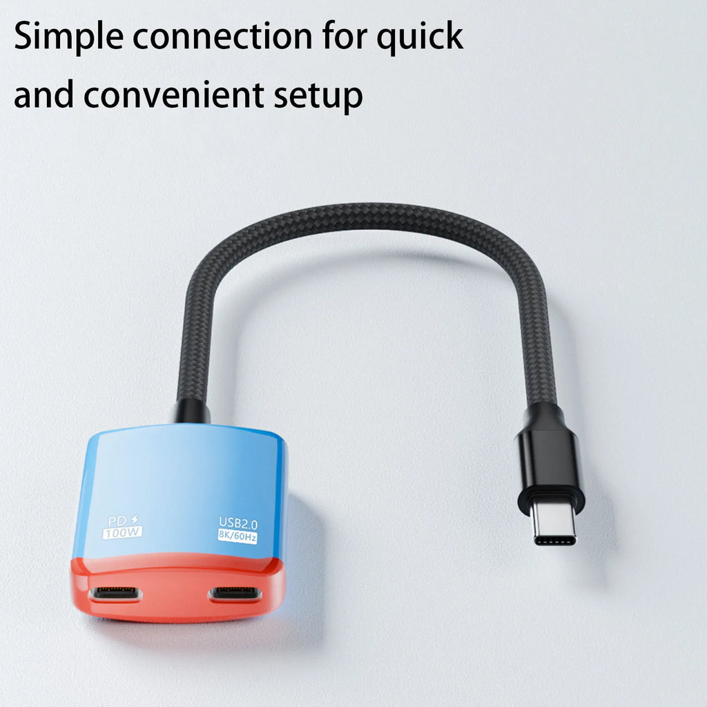 2-in-1 USB C AR Glasses Adapter 8K 60Hz Display Output Charge Play