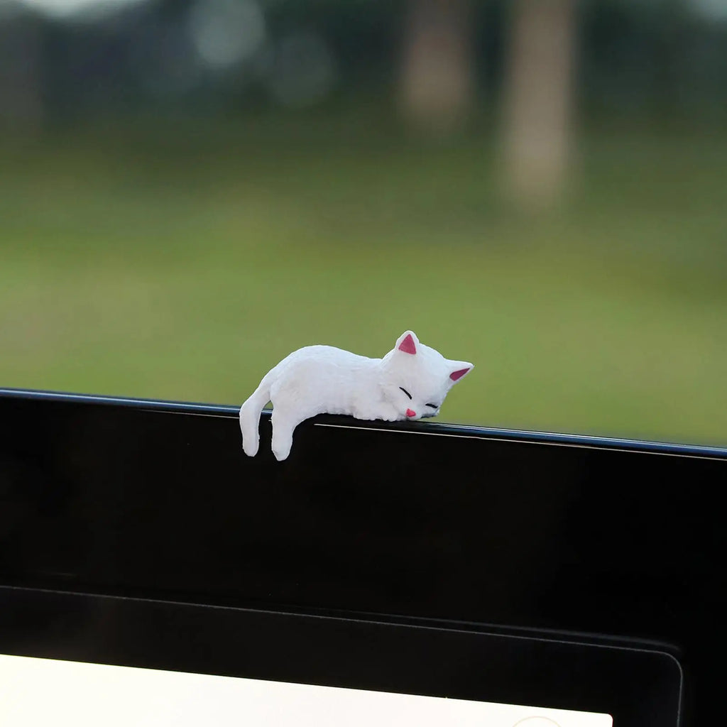 Cute Kitten Decoration Creative Sleeping Cat Doll Home Ornaments Toys Cat for Car Computer Bedroom Office Adorable Gifts Zpaxo