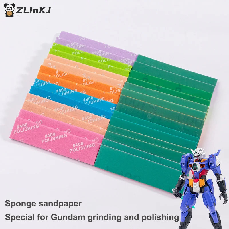 ▶9Pcs For Assembling Model Build Tools Hobby DIY MS-E400~1200 Semi-rigid Sanding Sticks Plastic Model Polishing Rod Zpaxo