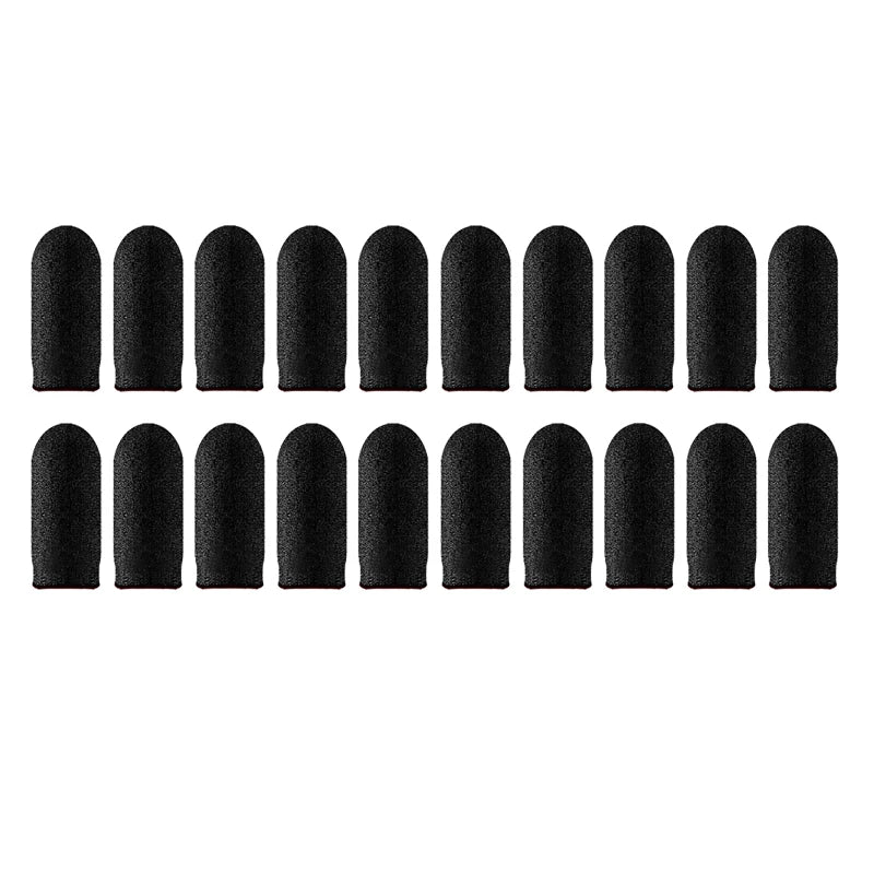40pcs Mobile Game Fingertip Gloves For PUBG Gamer Sweatproof Anti-slip Touch Screen Finger Sleeve Breathable Gaming Finger Cover Zpaxo Black-20pcs