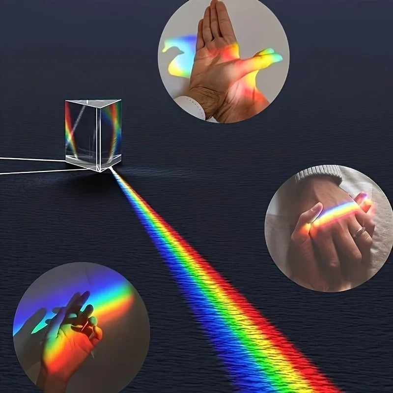 Physics Science Toy Triple Prism Glass Reflecting Light Spectrum