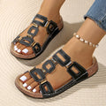 2025 Women Slippers Open-toe Casual Fashion Thick-soled Large-size Zpaxo black 43