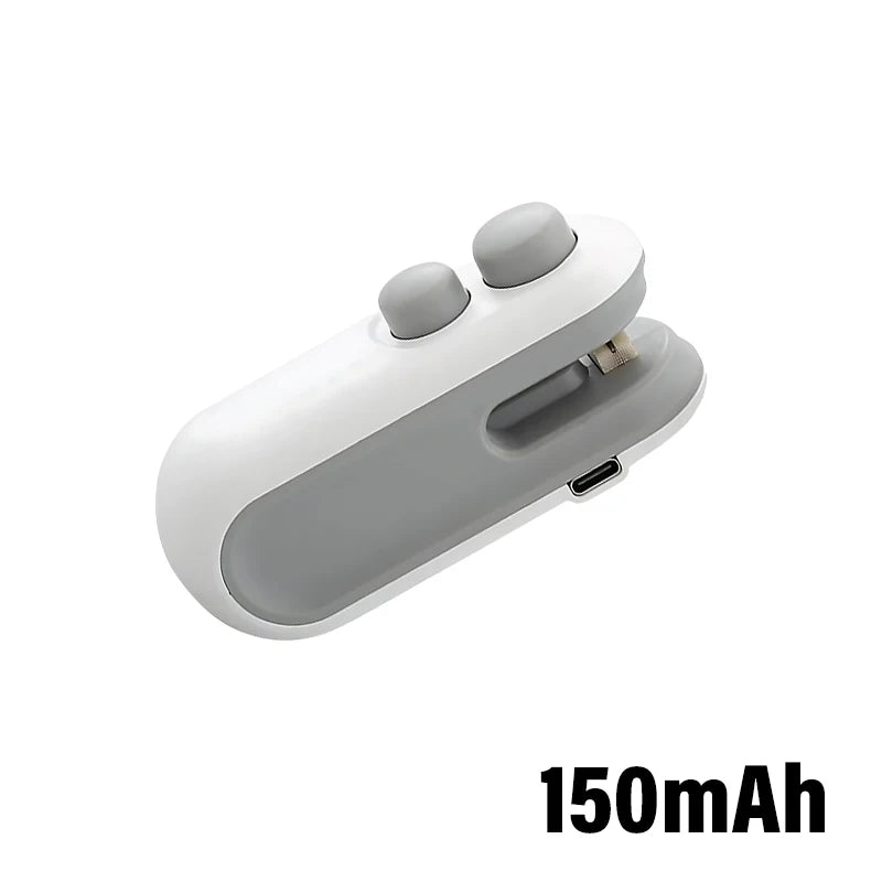 Mini Handheld Plastic Bag Sealer Built-in Battery Portable Food Heat Zpaxo White-150mAh