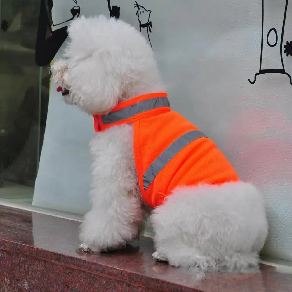 Hot selling fluorescent dog clothes big dog reflective safety clothing at night summer pet breathable vest Zpaxo