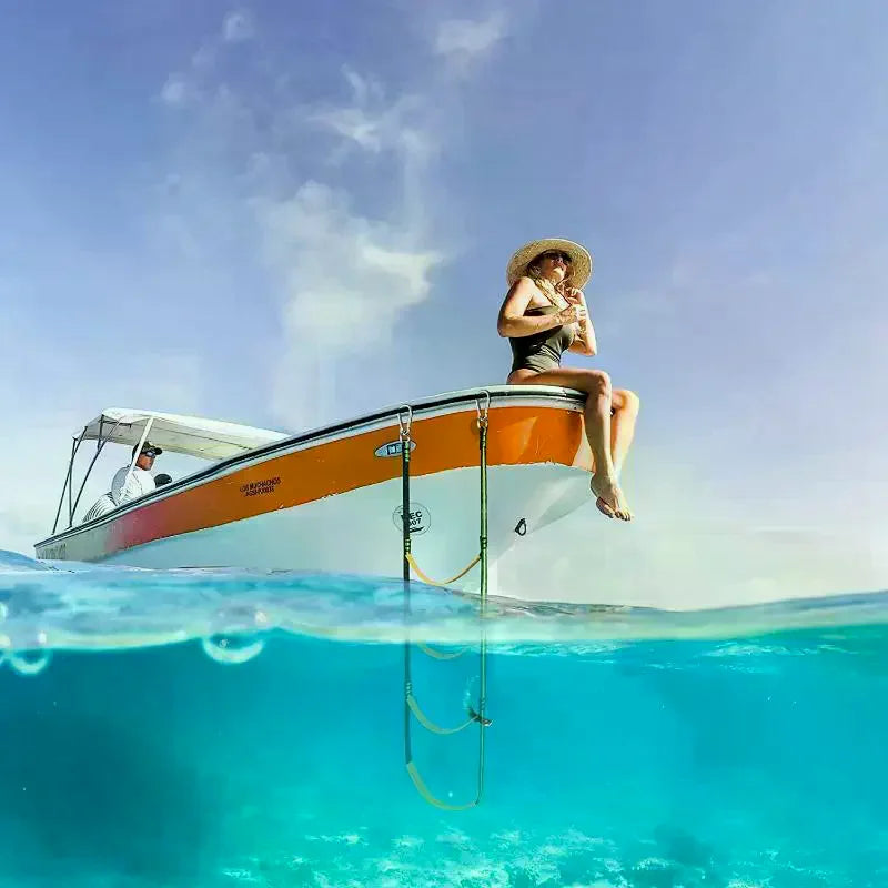3-Step Folding Nylon Rope Ladder | Portable Marine Boat Boarding