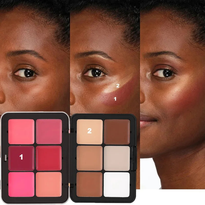 12-Color 1 Concealer Blush Palette Matte Highlight Face Contour
