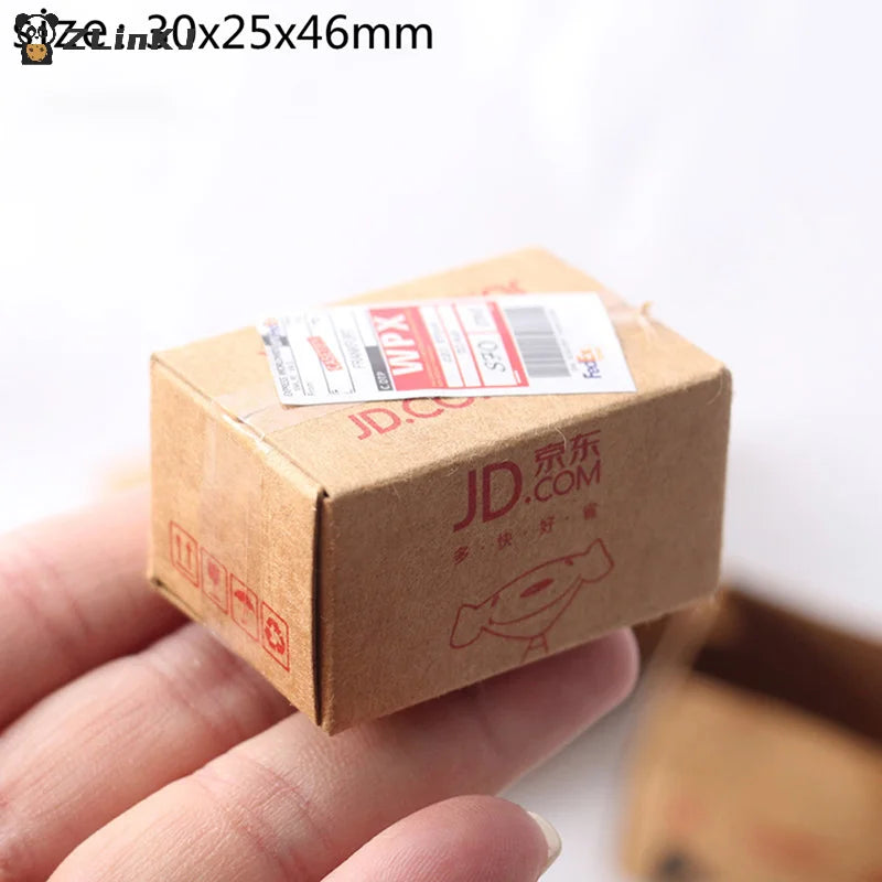 ▶5Pcs/set Mini Carton Express Carton 1:12 Dollhouse Miniature Express Box Decor Toy Zpaxo