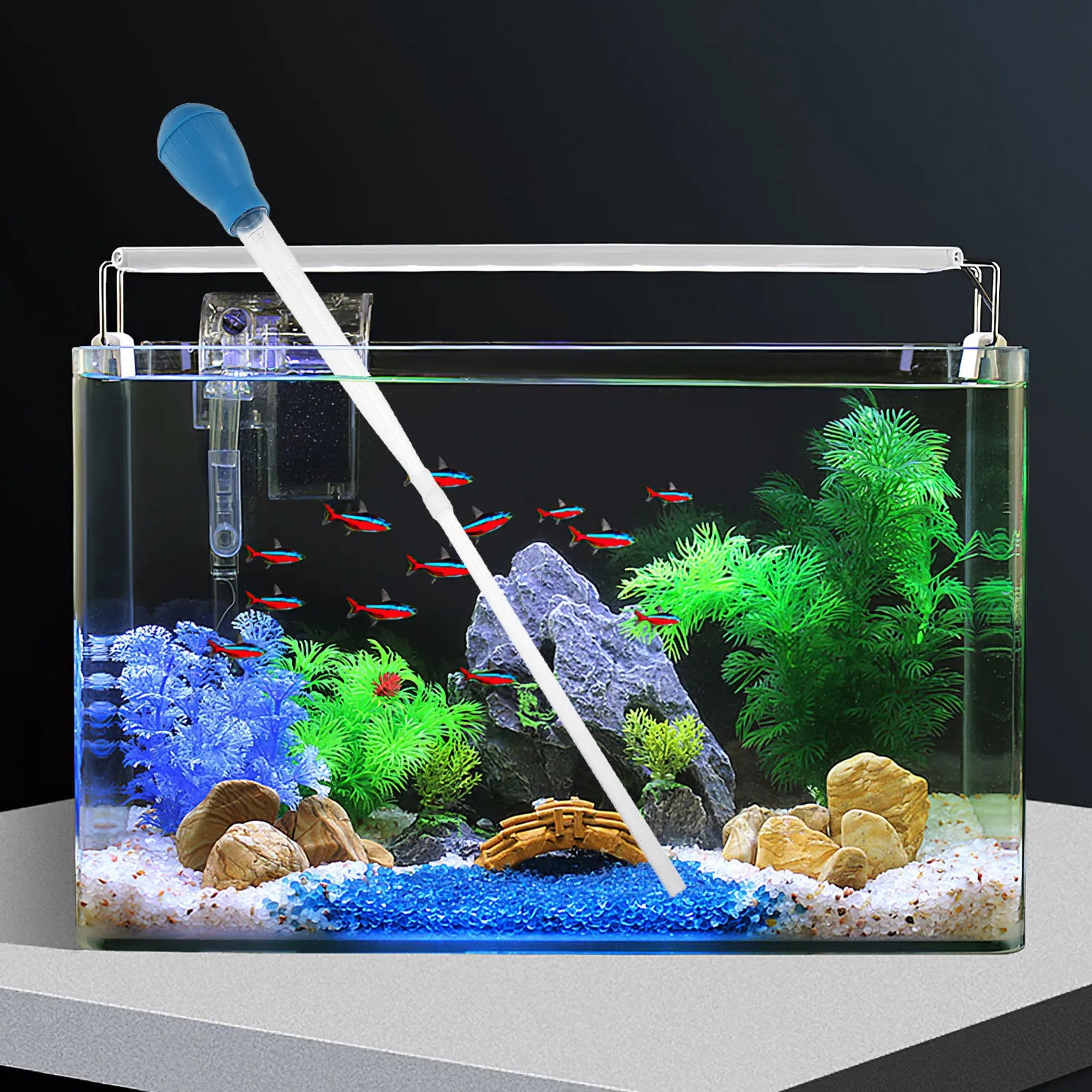 Manual Siphon Pump Small Fish Tank Aquarium Water Cleaner Waste