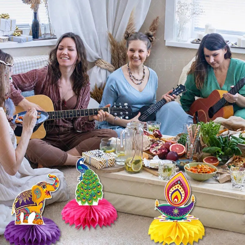 Festival Atmosphere Decoration Ornament Honeycomb Festival Desktop Handmade Ornament Lantern Festival Honeycomb Display Platform Zpaxo