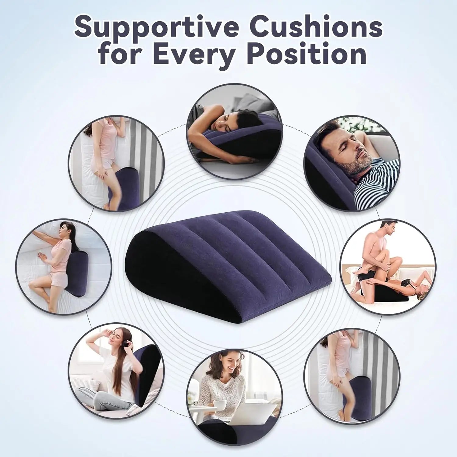 Inflatable Wedge Pillow – Ergonomic Back & Leg Support + Pump