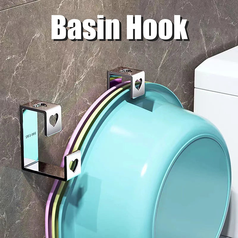 Punch-Free Adhesive Stainless Steel Wall Hook | Sink Hanger