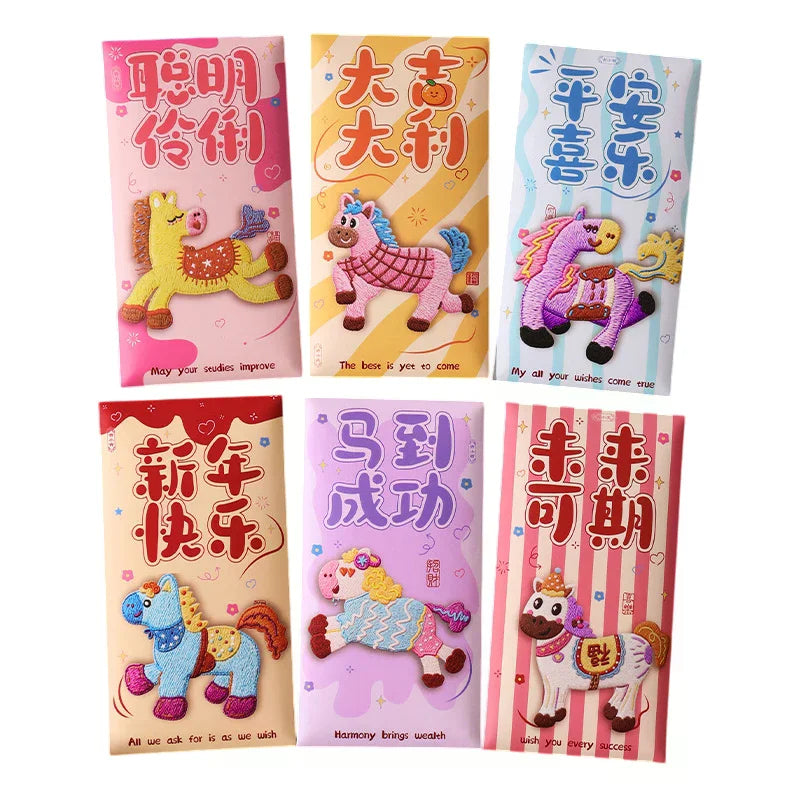 6pcs New Year Red Envelope Horse Year Red Envelope Chinese Spring Festival Hongbao Lucky Money Pocket 2026 New Year Decorations Zpaxo