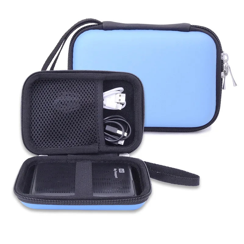 JHYZAURTEK External Hard Drive Disk Portable Zipper Case Bag Pouch Zpaxo LightBlue