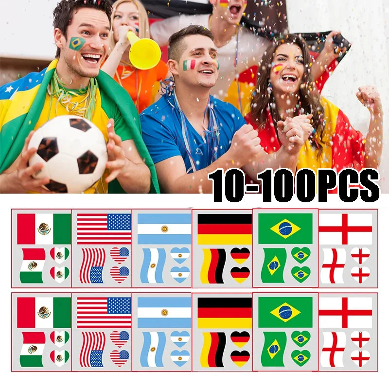 Waterproof Temporary Tattoos Soccer National Flag Series Designed