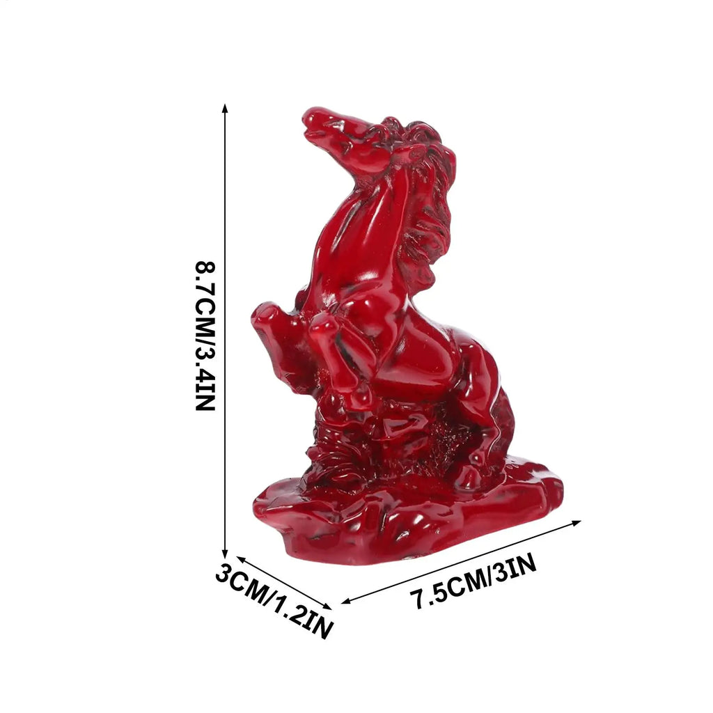Horse Statue Resin Chinese Year Red Ornament Figures Decor Adults Men
