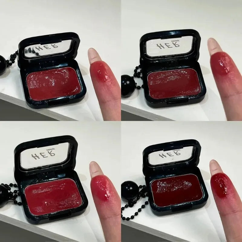 Water Gloss Lipstick Cream Rose Red Multi-use Cheek Lip Tint Easy