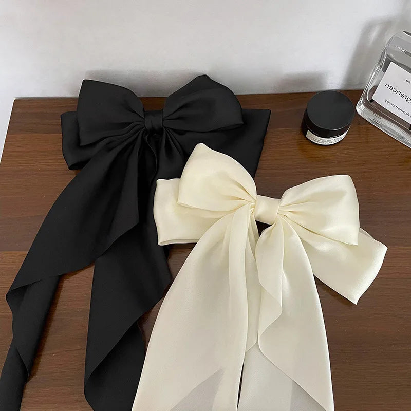 Satin Bow Hair Clip – Elegant Retro Barrette for Women Bow Hair Barrette Zpaxo