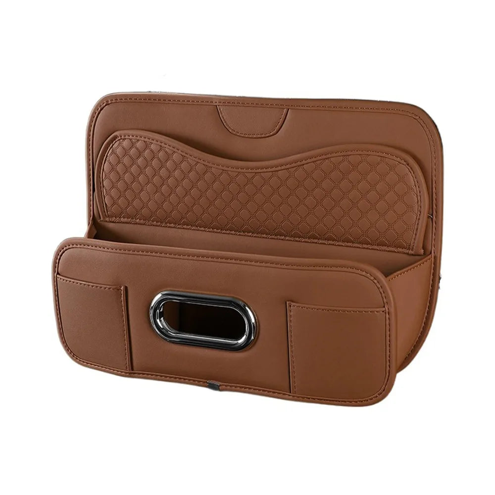 Partition Design Car Backseat Storage Box Water-proof Space Saving Car Drink Cup Holder with Hook Multifunctional Zpaxo Brown