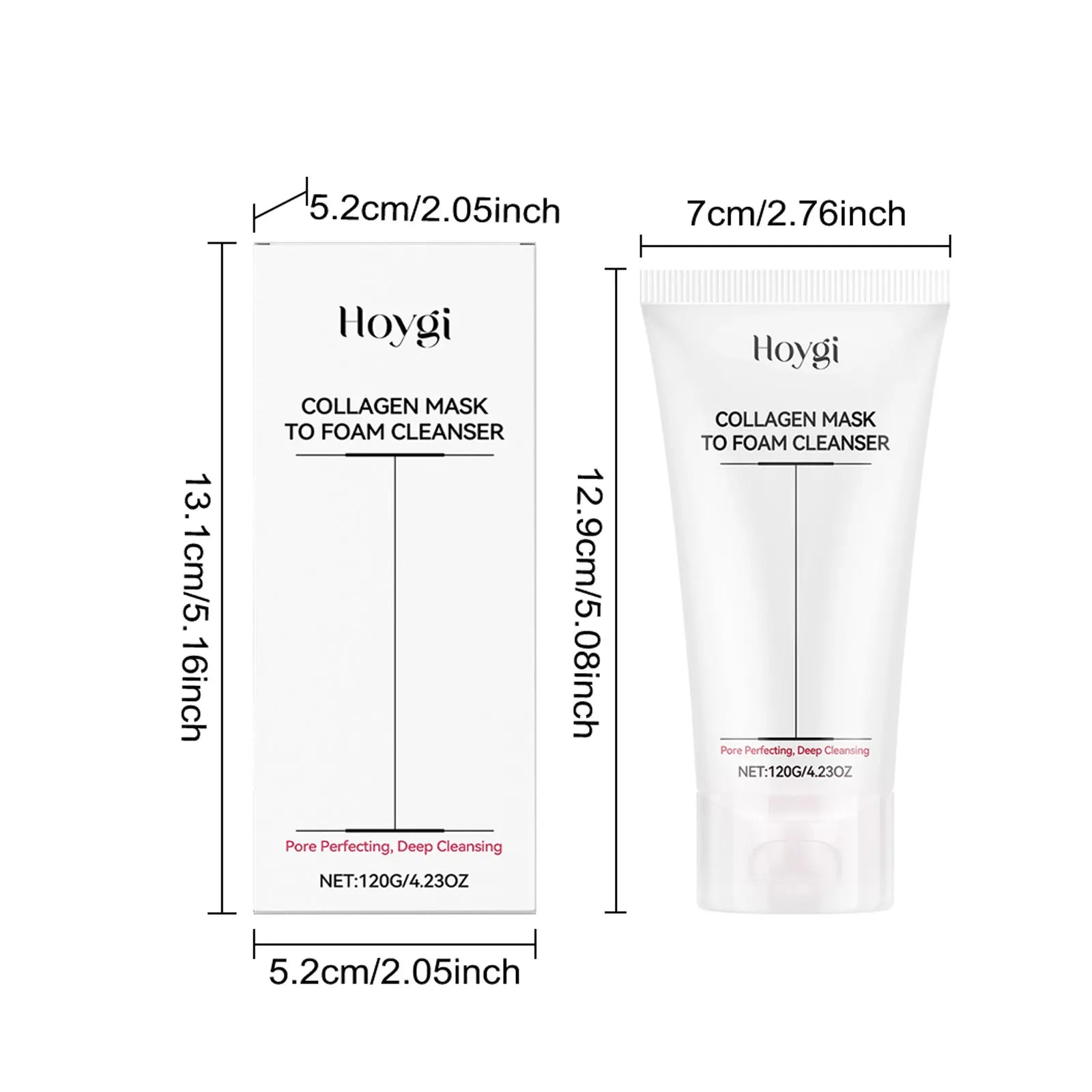 Collagen & Hyaluronic Acid Facial Cleanser – Hydrating Face Wash Facial Cleanser Zpaxo 120g Boxed