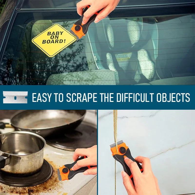 Windows Stickers Non Scratch Scraper Metal+plastic Blades Oven Hob