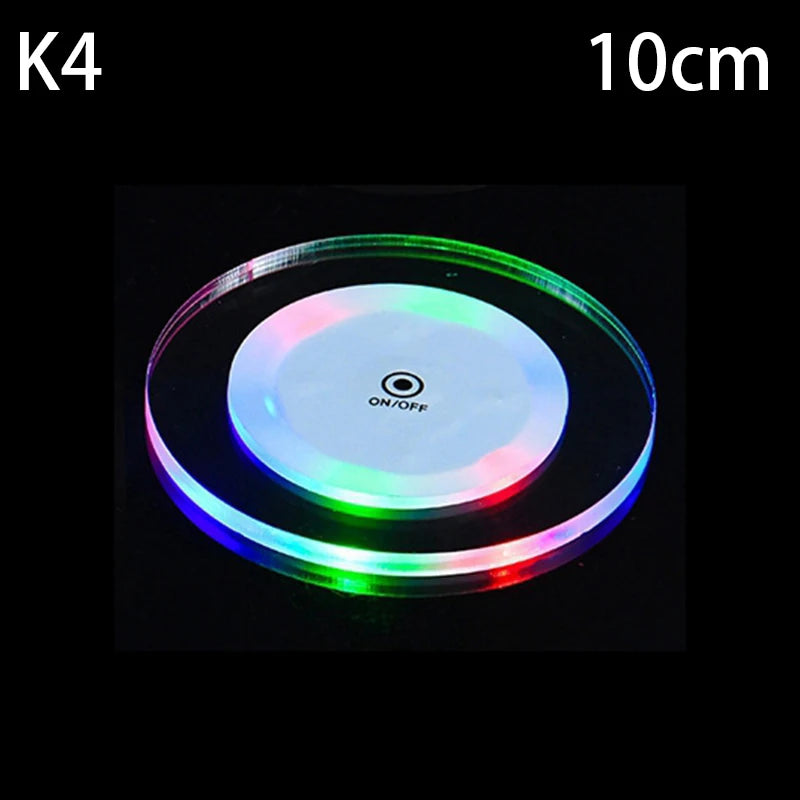 Bar Table Decoration Accessories LED Coaster Acrylic Cocktail Flash Zpaxo 4