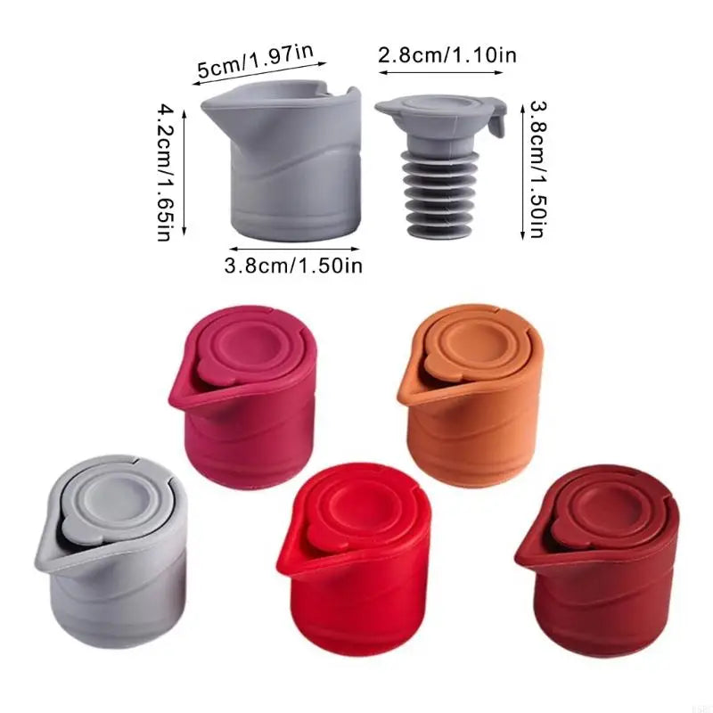 Tight Seal Wine Bottle Stopper Spill Prevention Design Silicone Construction Multicolored Option Preserves Opened Wine Freshness Zpaxo