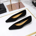 Flat Shoes for Women Spring and Autumn 2025 New Pointed Toe Sloping Heel Suede Shallow Low Heel Leopard Print Women's Shoes Zpaxo Black 37