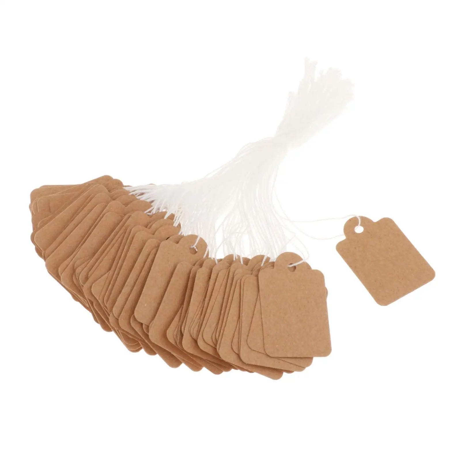 100Pcs Paper Tags with String Attached Marking Strung Tags Price Display Tags for Wedding Retail Product Jewelry Birthday Zpaxo 25x15mm kraft