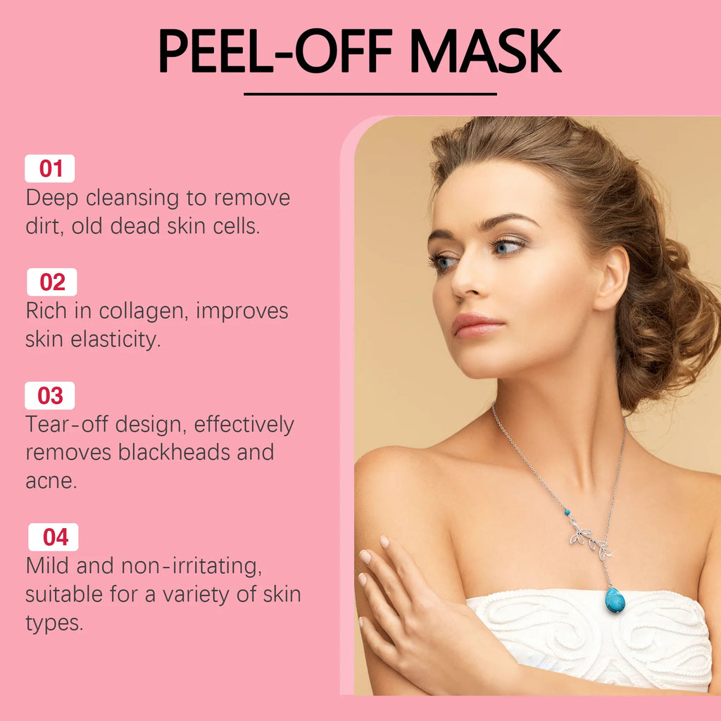 Ouhoe Collagen Peel Off Mask with Application Brush Anti Wrinkle Firming Hydrating Easy Peel All Skin Types Non Irritating Clean Zpaxo