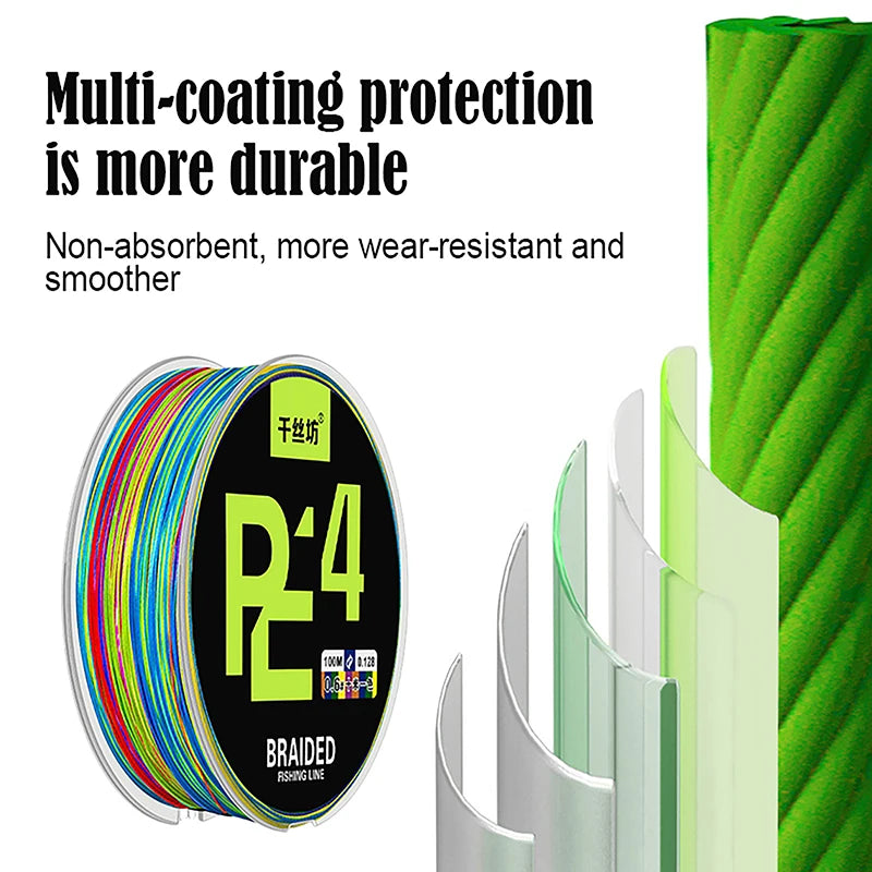 100M 4-Strand PE Braided Fishing Line – Salt & Freshwater
