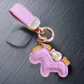 Year Cartoon Pony Pendant Money Bag Keyring Leather Charms Horseback Zpaxo Pink