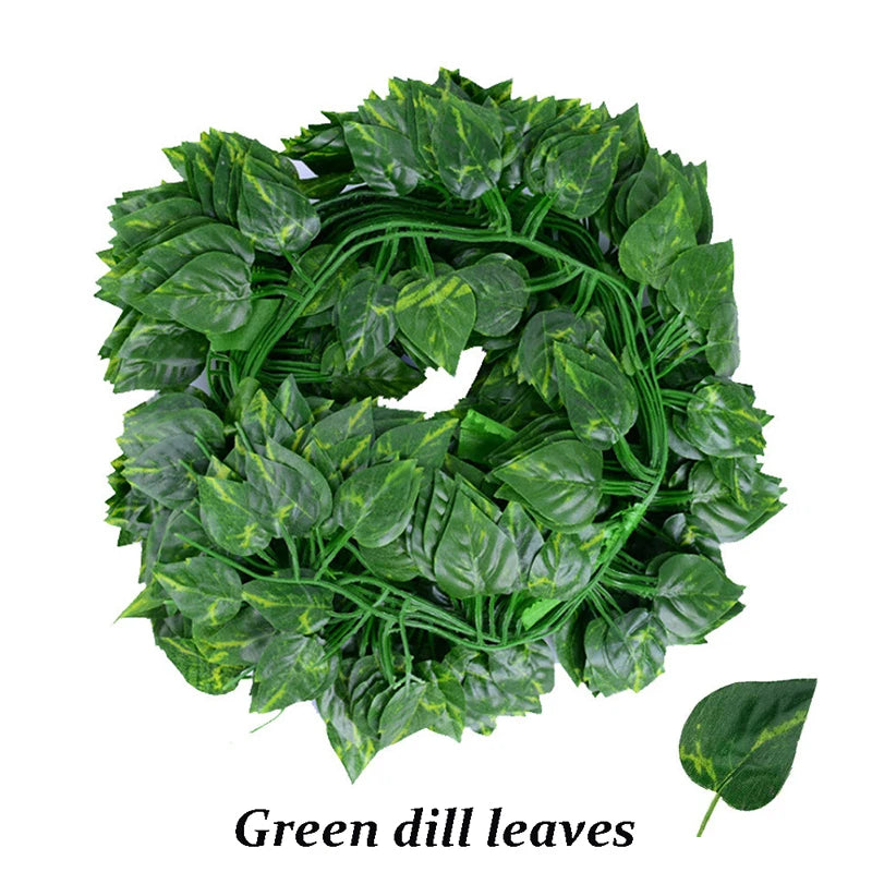 12 Artificial Ivy Fake Vines Garland Hanging Plants Green Leaves