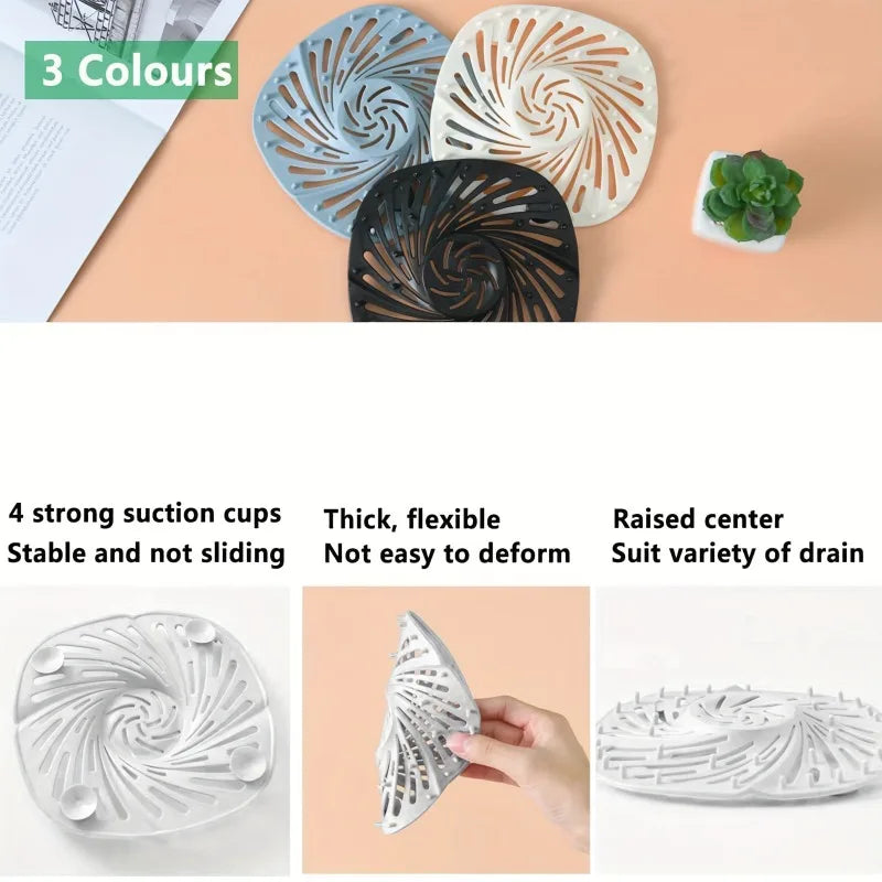 Shower Drain Hair Catcher Stable Bathtub Strainer Suction Cup
