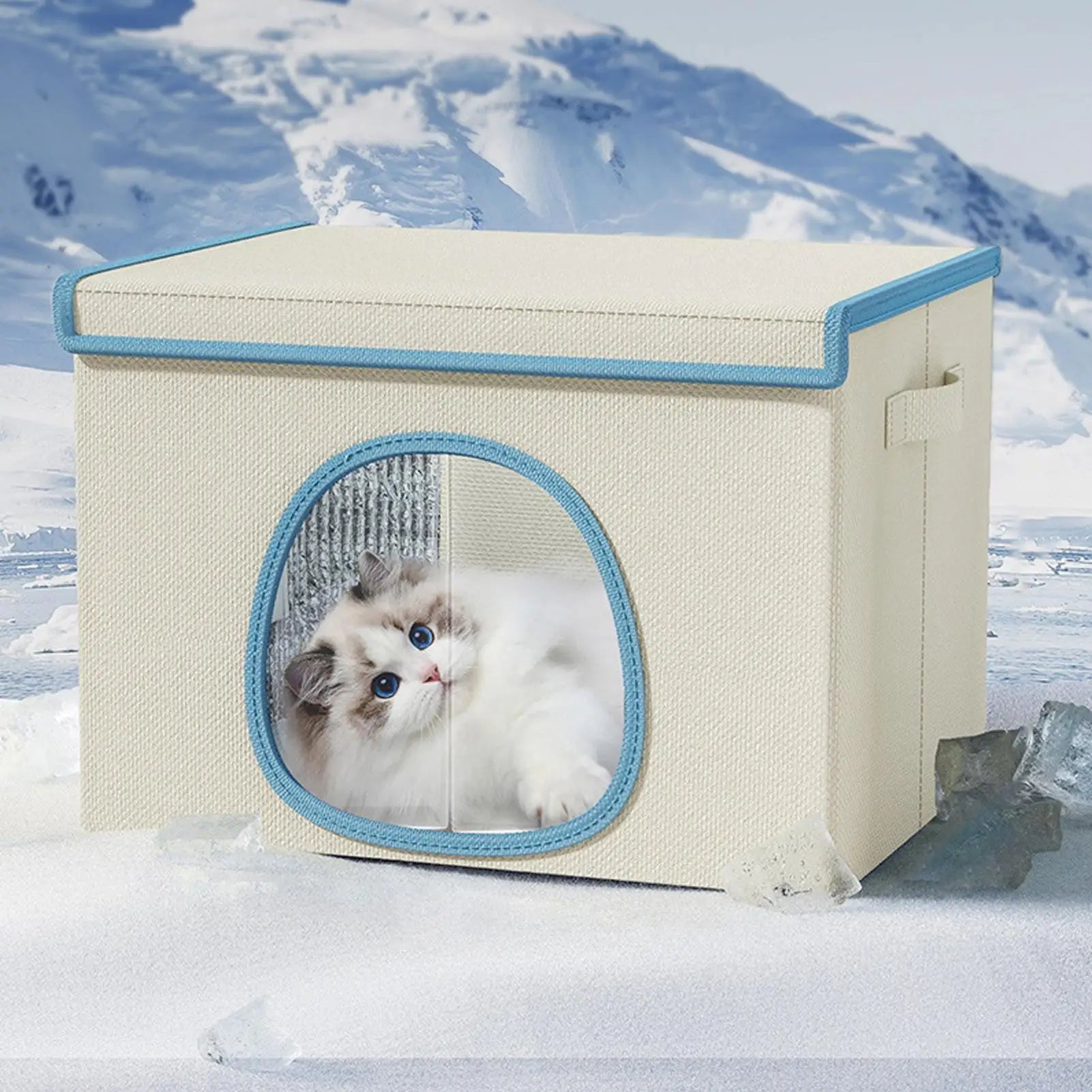 Cat Cooling Bed Portable Air Conditioner House Foldable Pet Igloo