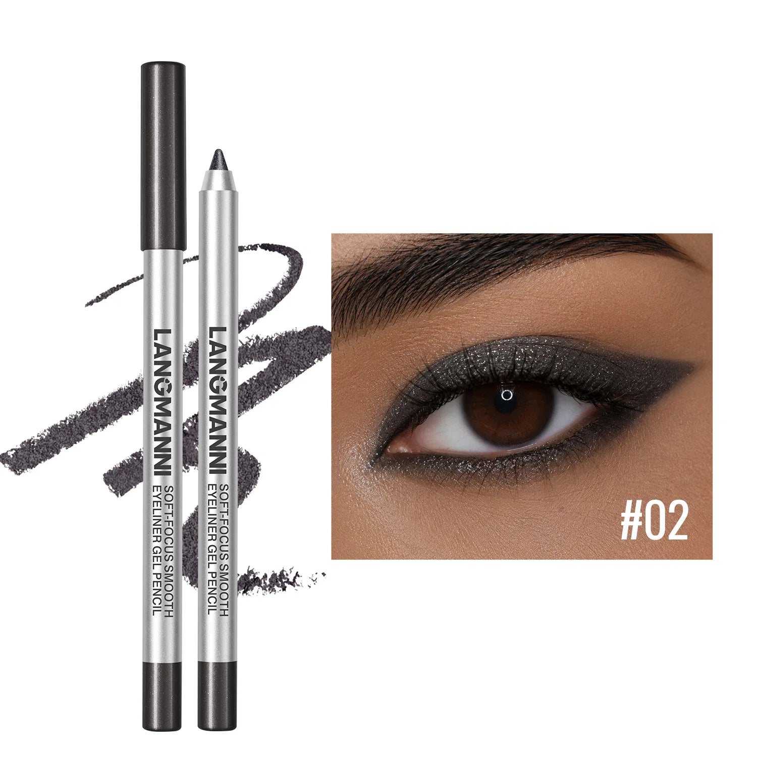 Pearlescent Glitter Eyeliner Pencil 12 Colors Smooth High Pigment Eye Liner Eyeshadow Pen Long-Lasting Waterproof Eyes Makeup Zpaxo 02