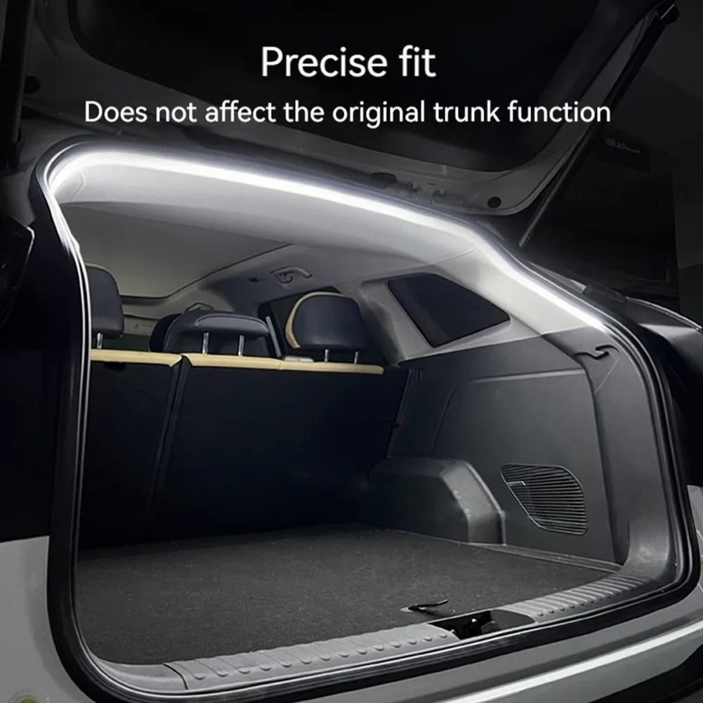 LED Car Trunk Light Strip 2 4M No Drilling Dynamic Flowing Ambient