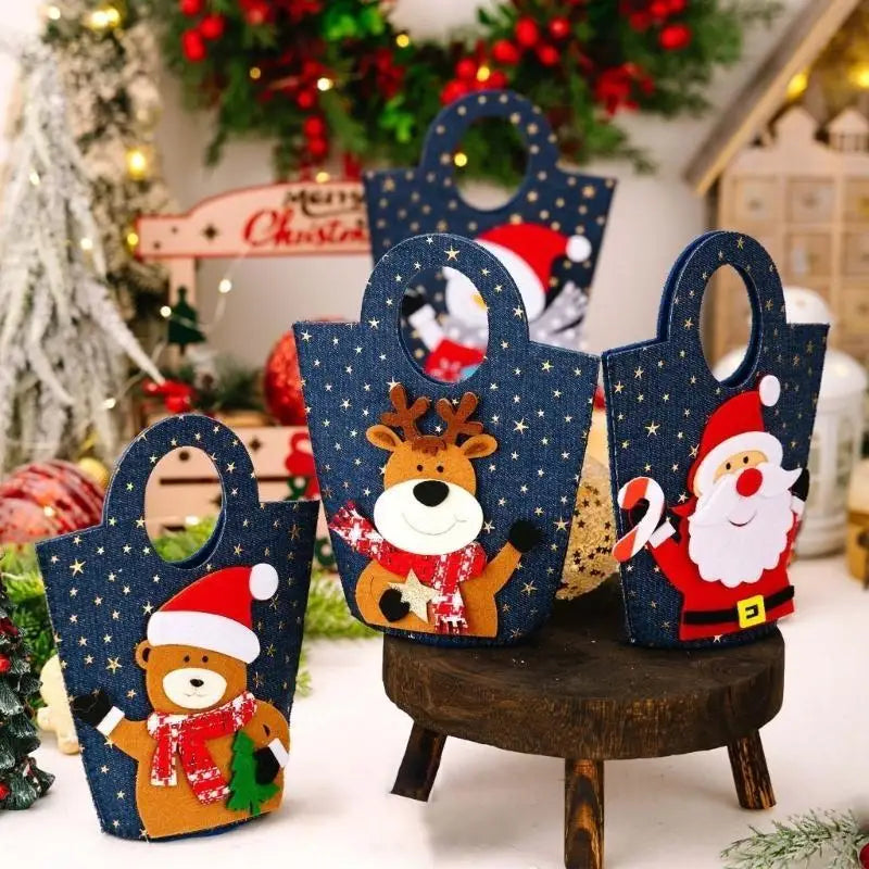 Holiday Denims Storage Bag Large Capacity Christmas Decorations