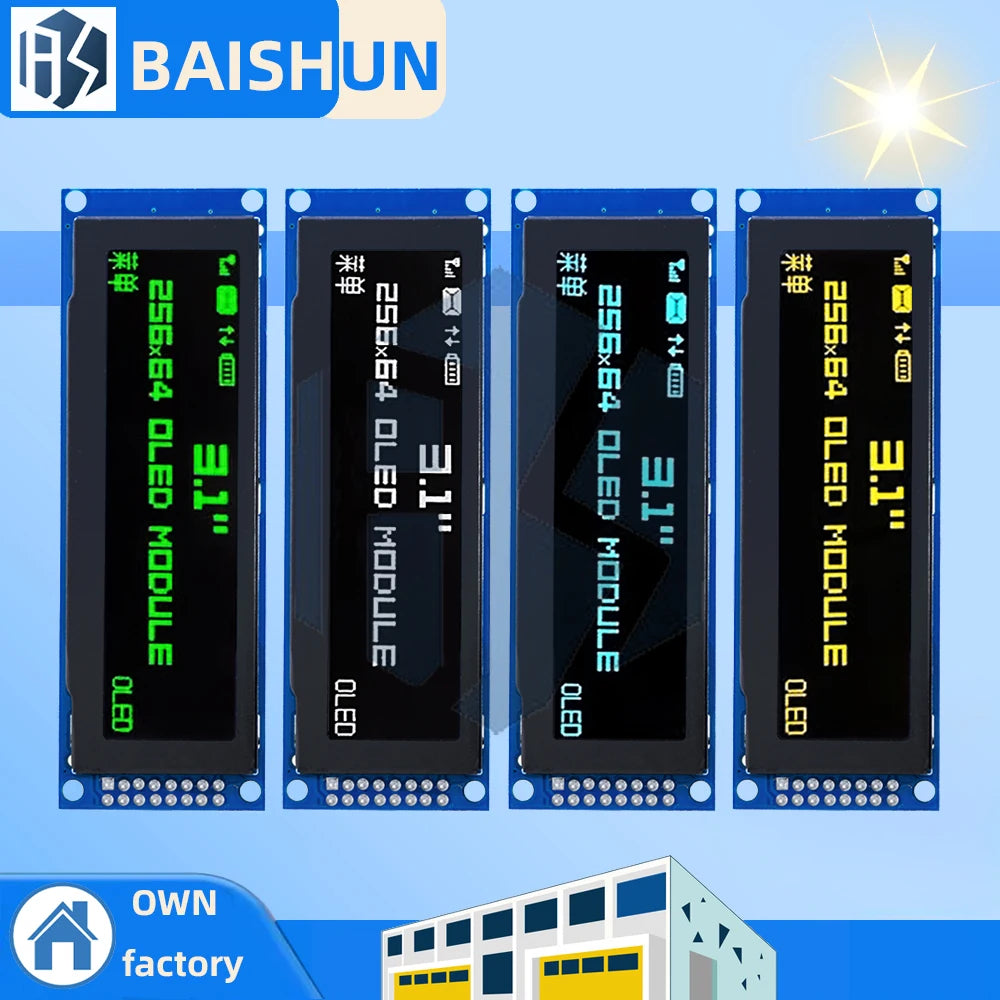 Real OLED Display 3 12 256 64 25664 Dots Graphic LCD Module Screen Zpaxo