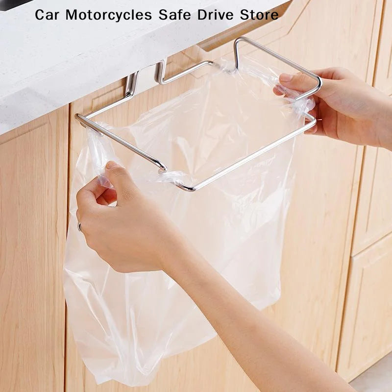 CMKitchen Trash Rack Cabinet Door Garbage Bags Holder Stainless Steel
