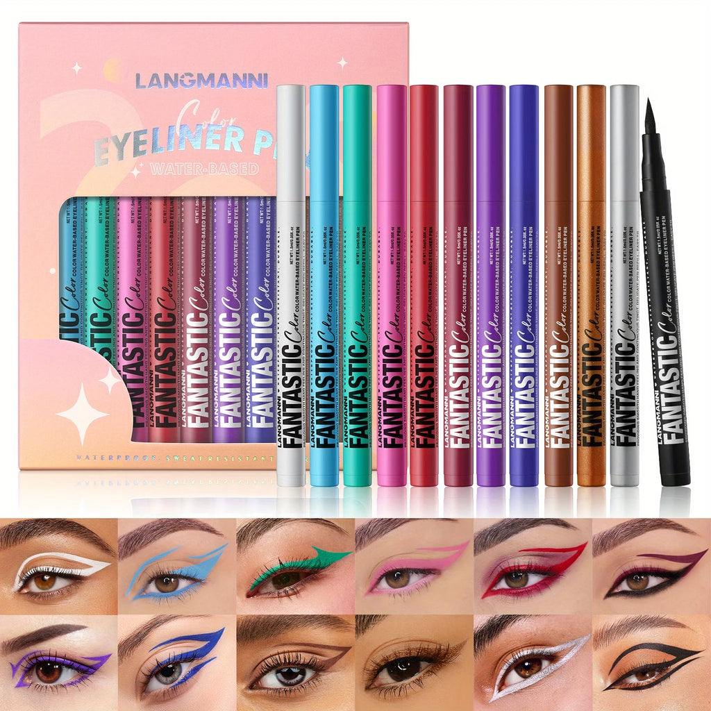 12-color eyeliner waterproof, quick-drying, oil-proof and non-smudging long-lasting eyeliner eyeliner set Zpaxo