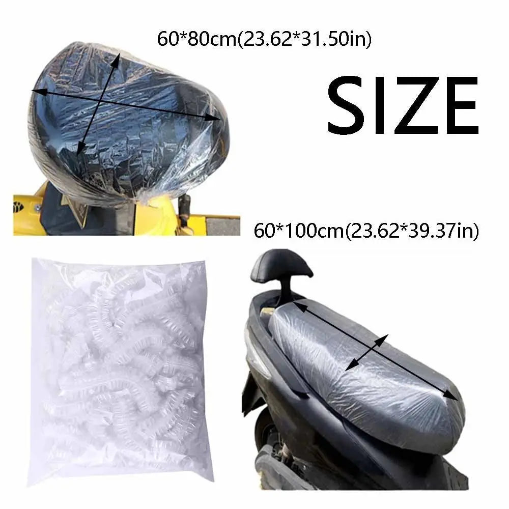 Large Disposable Seat Covers Dustproof Motorcycle Cover Clear Elastic Zpaxo