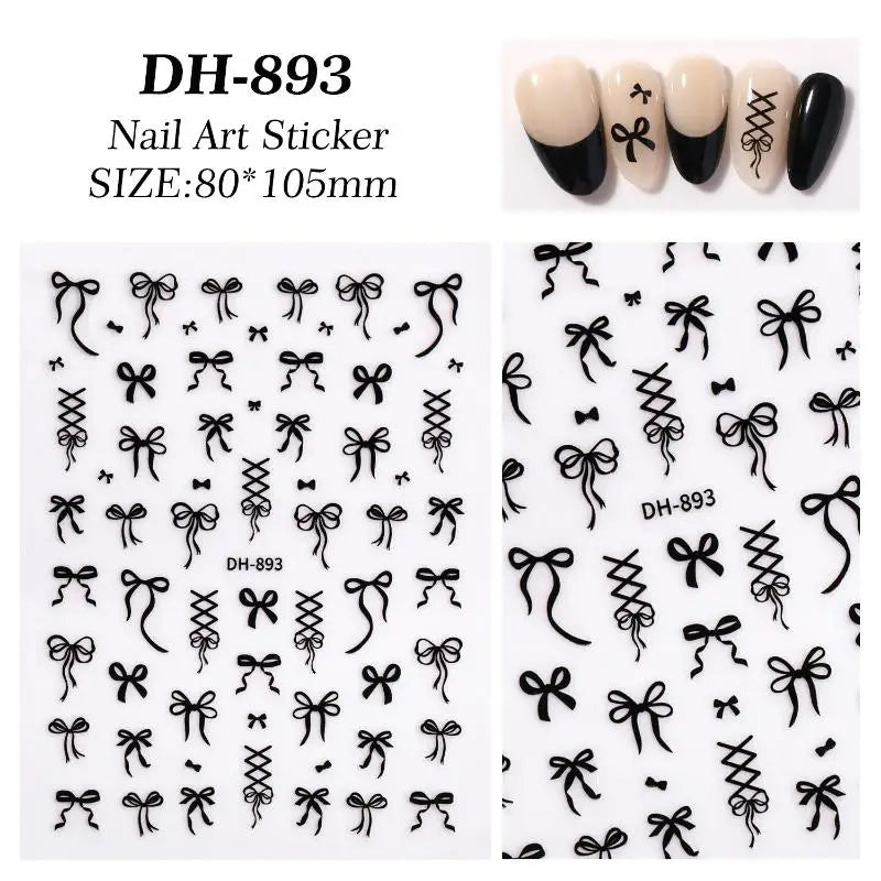3D Bow Nail Art Stickers – Bowknot Foil Manicure Decals